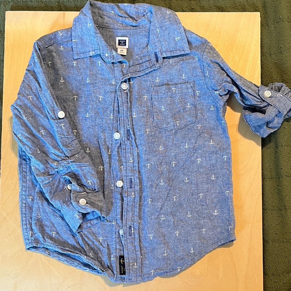 Janie and Jack Navy Anchor Print Shirt